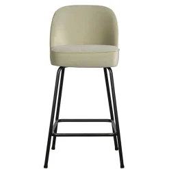 Wohnen Retro Möbel|Sessel & Hocker*Retro Design Barstuhl in Graugrün Samt - Ilussiana