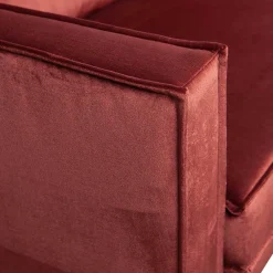 Wohnen Retro Möbel|Sofas*Retro Design 2er Couch in Rotbraun Samt - Enzing