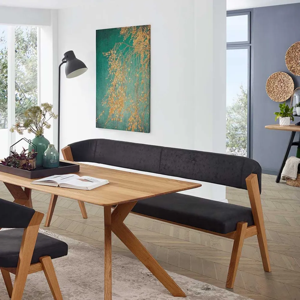 Wohnen Retro Möbel|Küchenbänke*Retro Design Esstischbank mit Rückenlehne - Ovenciana