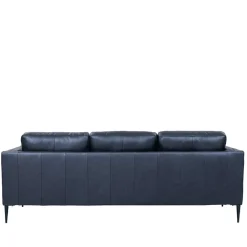 Wohnen Retro Design Ledercouch in Schwarz - Griffina