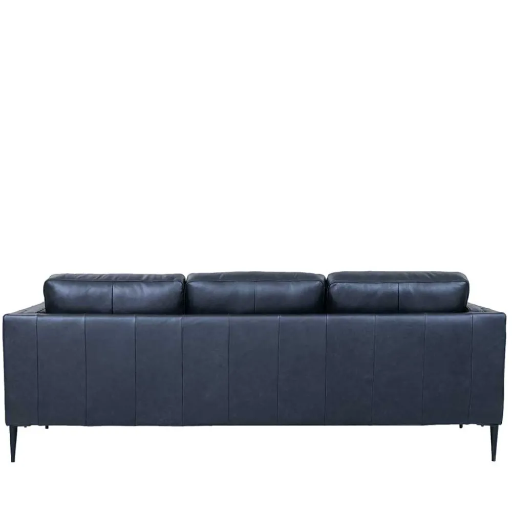 Wohnen Retro Design Ledercouch in Schwarz - Griffina