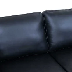 Wohnen Retro Design Ledercouch in Schwarz - Griffina