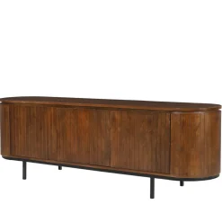 Wohnen Retro Design Lowboard aus Mangoholz - Galadira