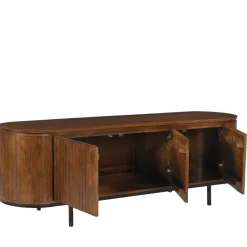 Wohnen Retro Design Lowboard aus Mangoholz - Galadira