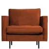 Wohnen Retro Designsessel in Rost Braun Samt - Naryon