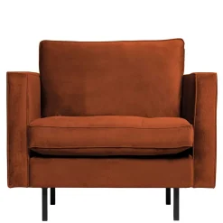 Wohnen Retro Designsessel in Rost Braun Samt - Naryon