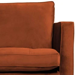 Wohnen Retro Designsessel in Rost Braun Samt - Naryon