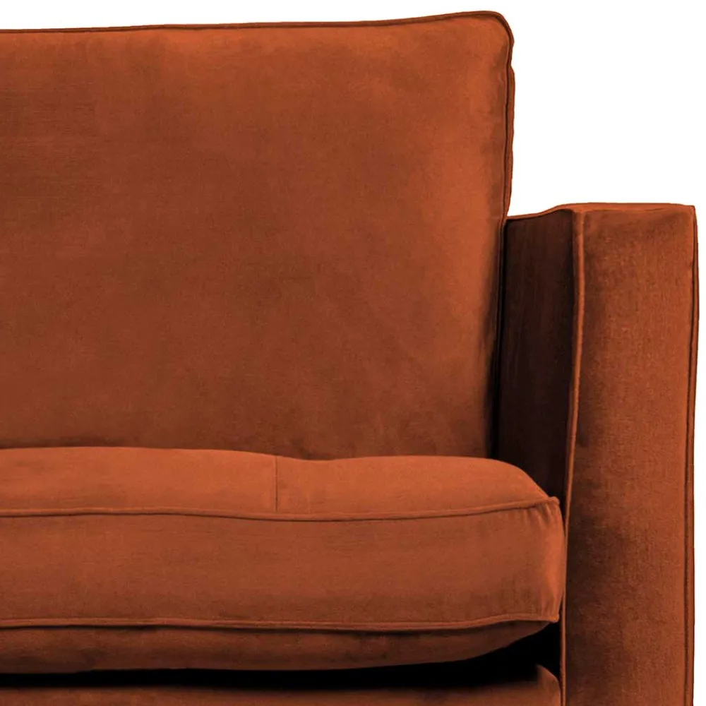 Wohnen Retro Designsessel in Rost Braun Samt - Naryon