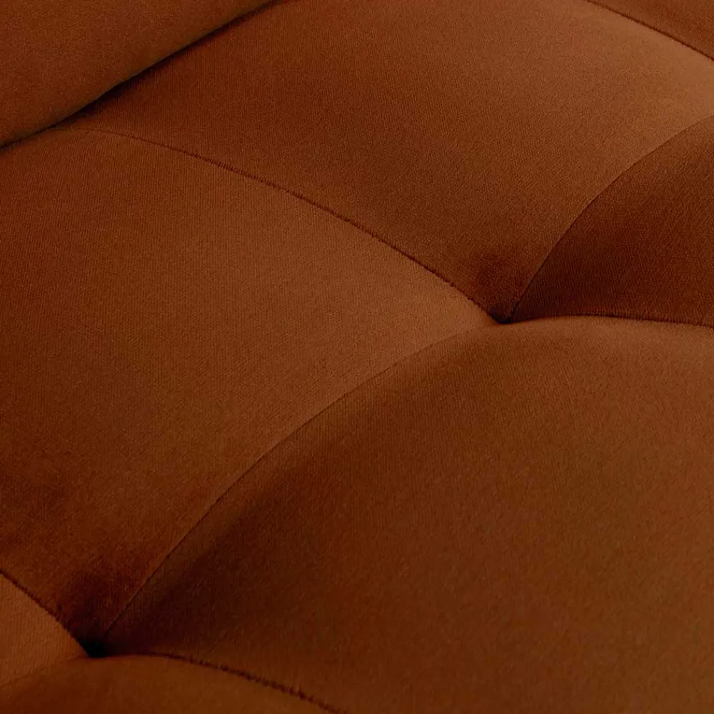 Wohnen Retro Designsessel in Rost Braun Samt - Naryon
