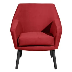 Wohnen Retro Designsessel in Ziegelrot Samtvelours - Nina