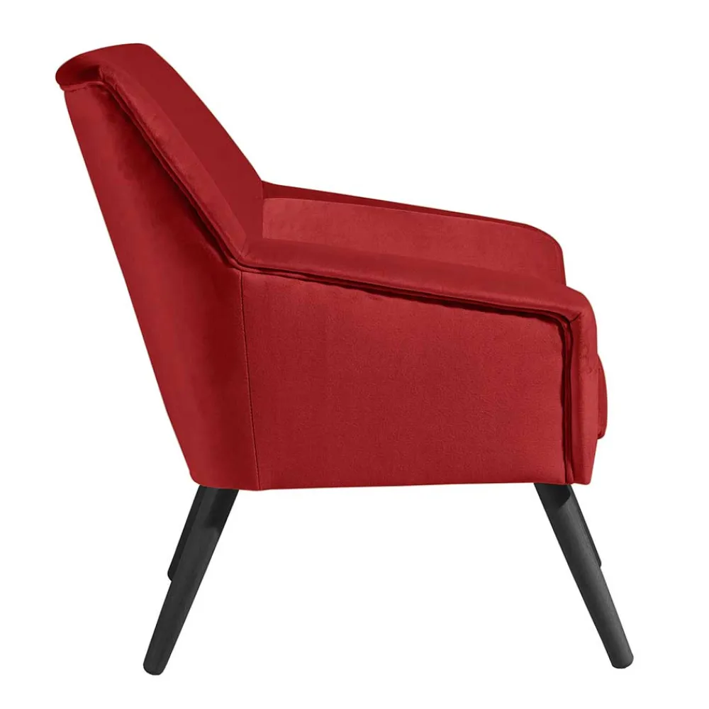 Wohnen Retro Designsessel in Ziegelrot Samtvelours - Nina