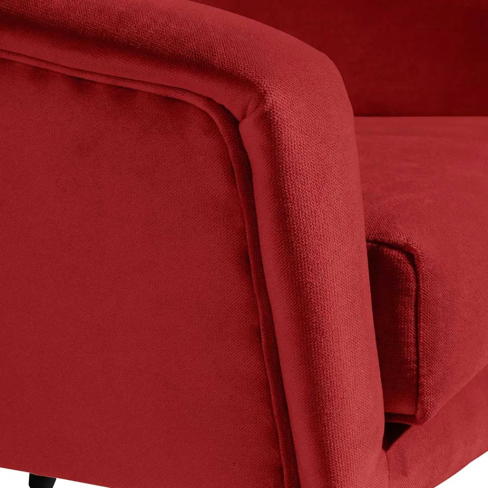 Wohnen Retro Designsessel in Ziegelrot Samtvelours - Nina