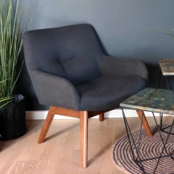 Wohnen Braune Möbel|Sessel & Hocker*Retro Designsessel mit 40 cm Sitzhöhe - Chalil