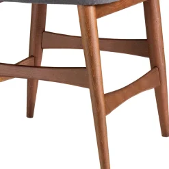 Wohnen Retro Möbel*Retro Esstischstuhl in Nussbaum Braun & Grau - Translato