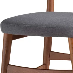 Wohnen Retro Möbel*Retro Esstischstuhl in Nussbaum Braun & Grau - Translato