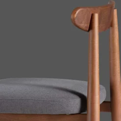 Wohnen Retro Möbel*Retro Esstischstuhl in Nussbaum Braun & Grau - Translato