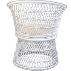 Wohnen Rattanmöbel*Retro Geflechtsessel aus Rattan in Weiß - Marcello