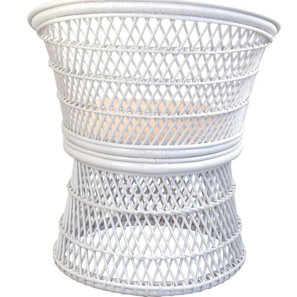 Wohnen Rattanmöbel*Retro Geflechtsessel aus Rattan in Weiß - Marcello