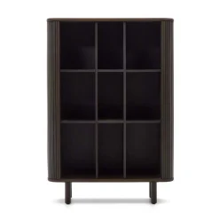 Wohnen Braune Möbel|Schränke*Retro Highboard mit Schiebetüren und Fächern - Tadaco