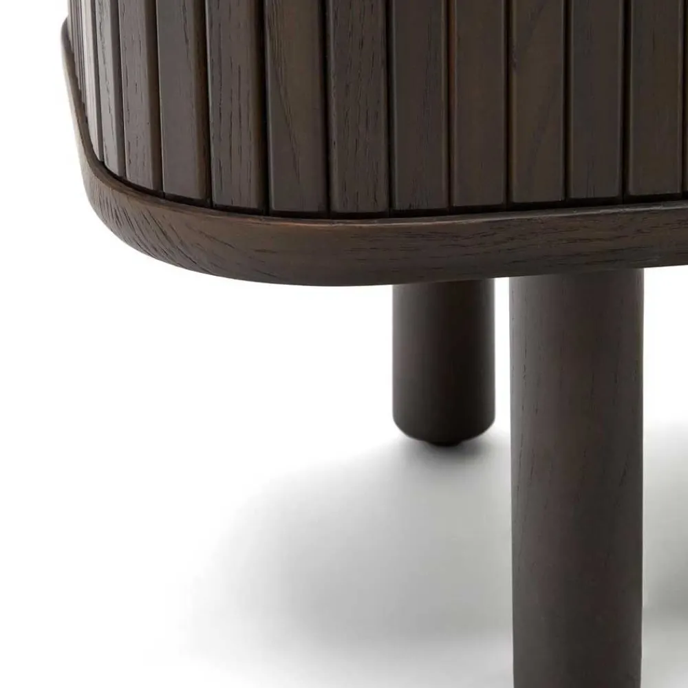 Wohnen Braune Möbel|Schränke*Retro Highboard mit Schiebetüren und Fächern - Tadaco