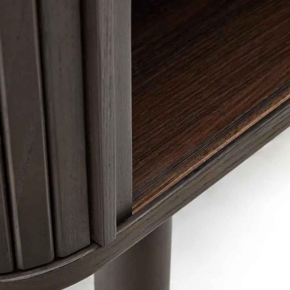 Wohnen Braune Möbel|Schränke*Retro Highboard mit Schiebetüren und Fächern - Tadaco