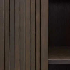 Wohnen Braune Möbel|Schränke*Retro Highboard mit Schiebetüren und Fächern - Tadaco