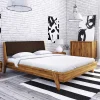 Wohnen Braune Möbel|Retro Möbel*Retro Holz Bettgestell aus Wildeiche - Hardus