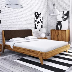 Wohnen Braune Möbel|Retro Möbel*Retro Holz Bettgestell aus Wildeiche - Hardus