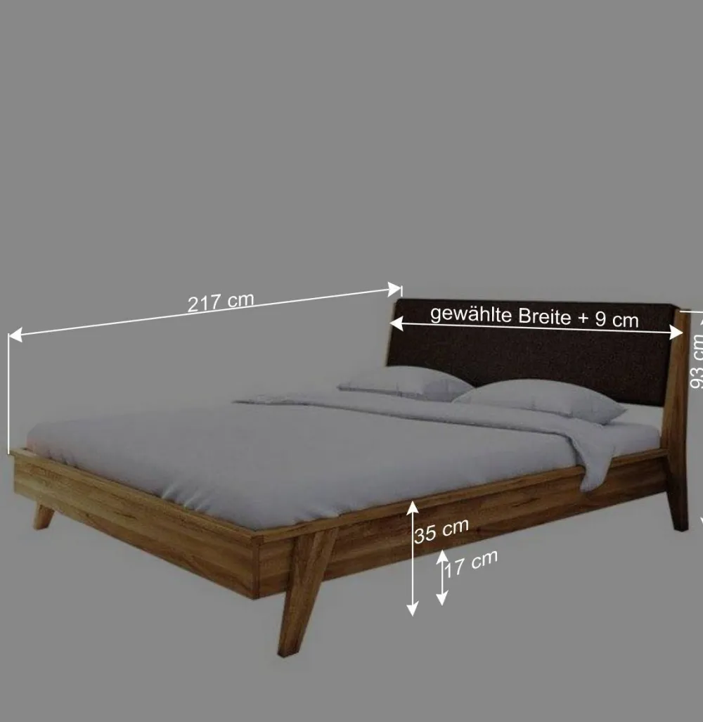 Wohnen Braune Möbel|Retro Möbel*Retro Holz Bettgestell aus Wildeiche - Hardus