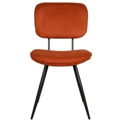 Wohnen Retro Küchenstuhl in Rost Braun Cord-Bezug - Candeloco (2er Set)