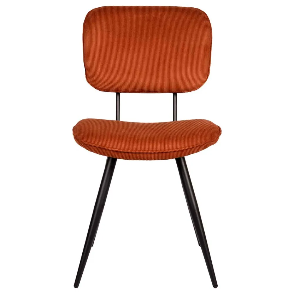 Wohnen Retro Küchenstuhl in Rost Braun Cord-Bezug - Candeloco (2er Set)