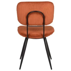 Wohnen Retro Küchenstuhl in Rost Braun Cord-Bezug - Candeloco (2er Set)