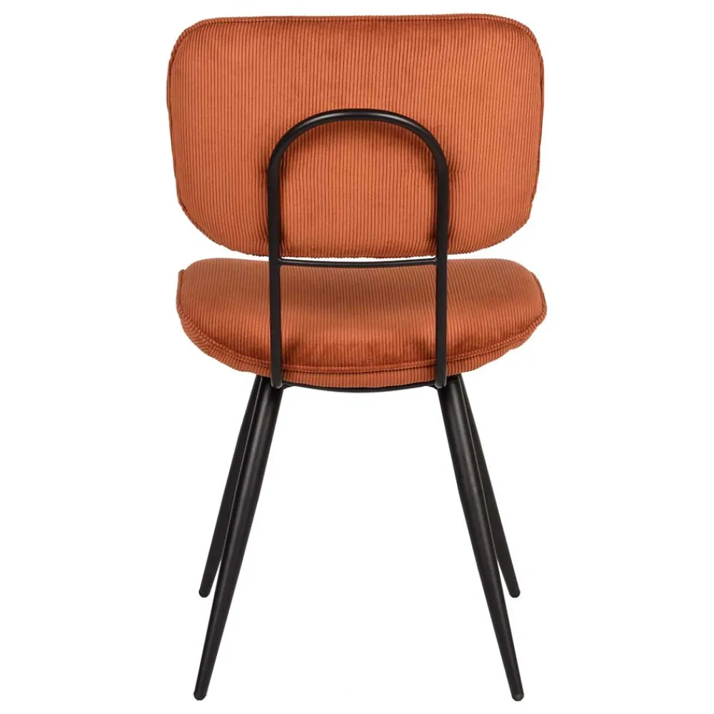 Wohnen Retro Küchenstuhl in Rost Braun Cord-Bezug - Candeloco (2er Set)