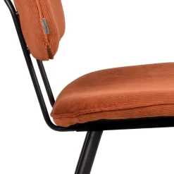 Wohnen Retro Küchenstuhl in Rost Braun Cord-Bezug - Candeloco (2er Set)