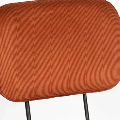 Wohnen Retro Küchenstuhl in Rost Braun Cord-Bezug - Candeloco (2er Set)