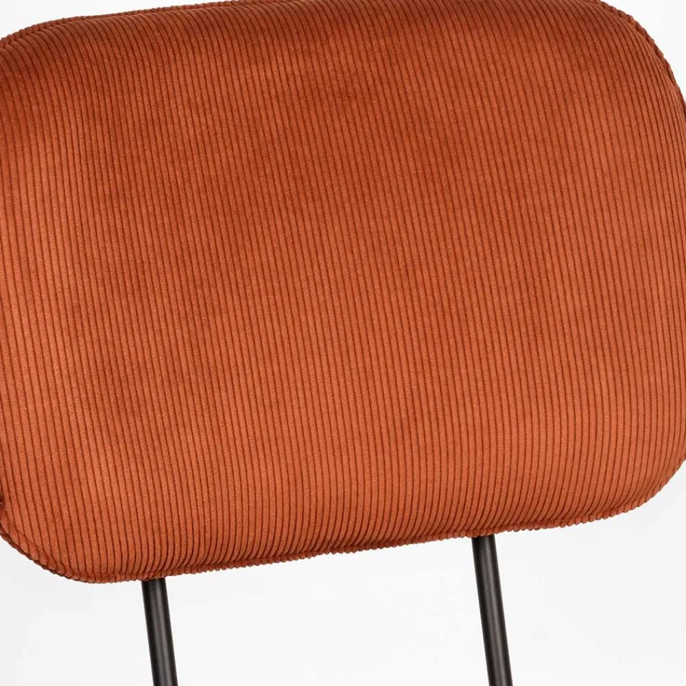 Wohnen Retro Küchenstuhl in Rost Braun Cord-Bezug - Candeloco (2er Set)