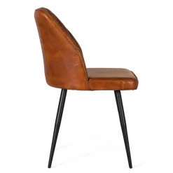 Wohnen Retro Lederstuhl in Cognac Braun - Valtte