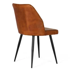 Wohnen Retro Lederstuhl in Cognac Braun - Valtte