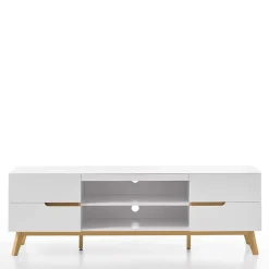 Wohnen Retro Lowboard für Fernseher Valezianos in Weiß
