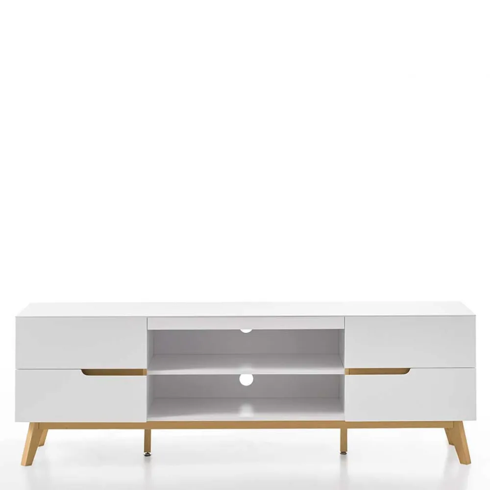 Wohnen Retro Lowboard für Fernseher Valezianos in Weiß