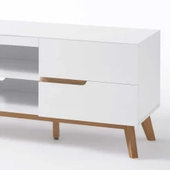 Wohnen Retro Lowboard für Fernseher Valezianos in Weiß