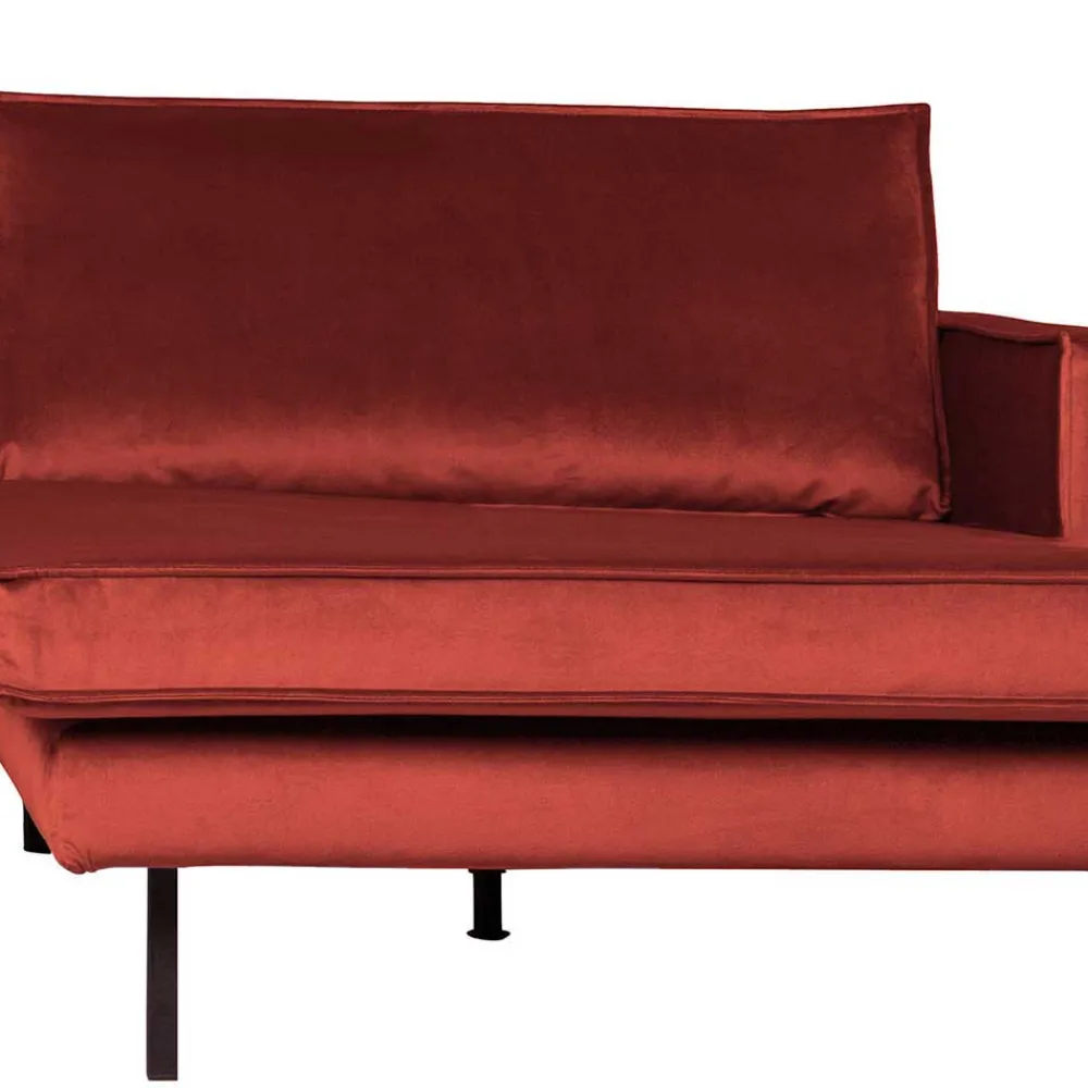 Wohnen Retro Polsterecke in Kastanienfarben Samtstoff - Enzing