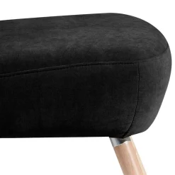 Wohnen Schwarze Möbel|Retro Möbel*Retro Polstersessel in Schwarz Velours - Adaliz