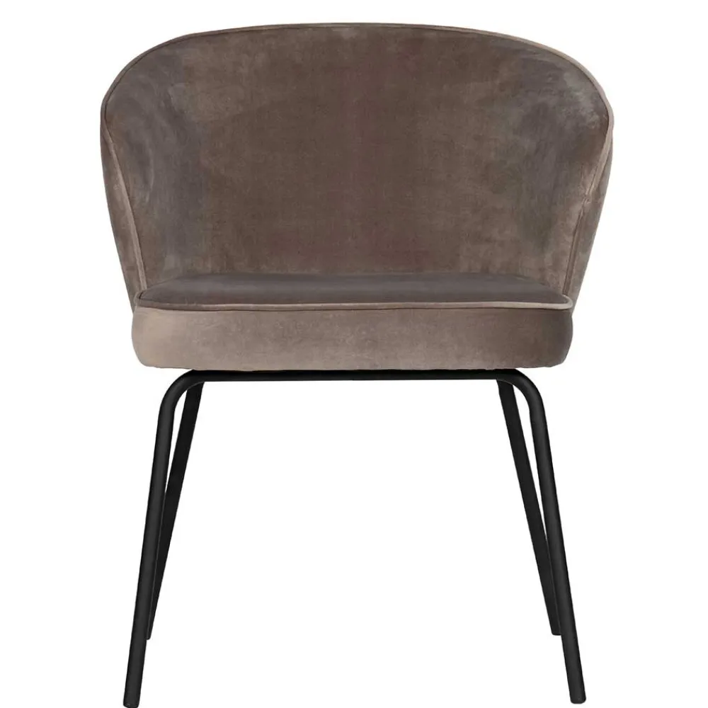 Wohnen Retro Polsterstühle in Khaki Samt - Ashley (2er Set)