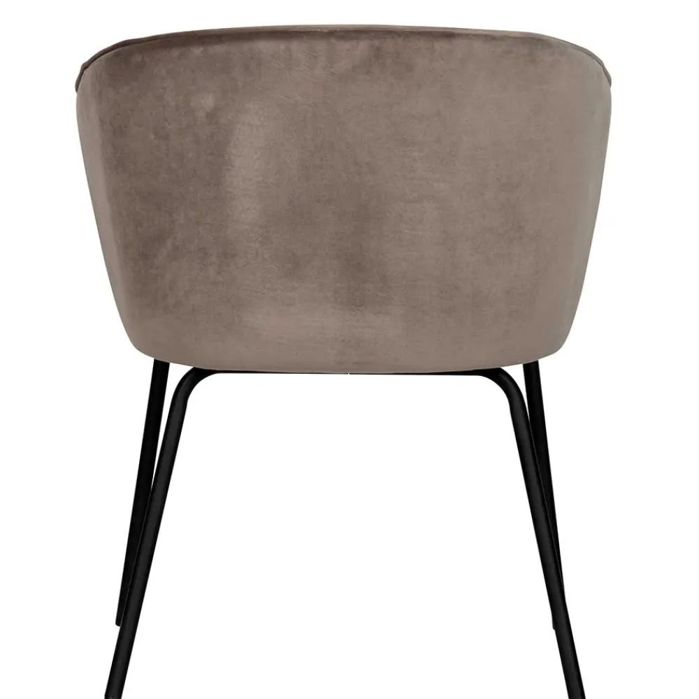 Wohnen Retro Polsterstühle in Khaki Samt - Ashley (2er Set)