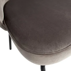 Wohnen Retro Polsterstühle in Khaki Samt - Ashley (2er Set)