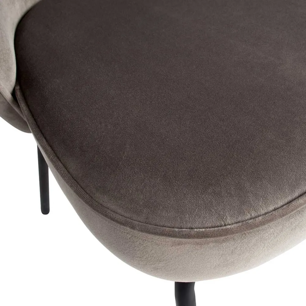 Wohnen Retro Polsterstühle in Khaki Samt - Ashley (2er Set)