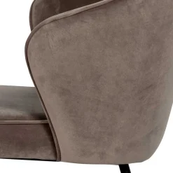 Wohnen Retro Polsterstühle in Khaki Samt - Ashley (2er Set)