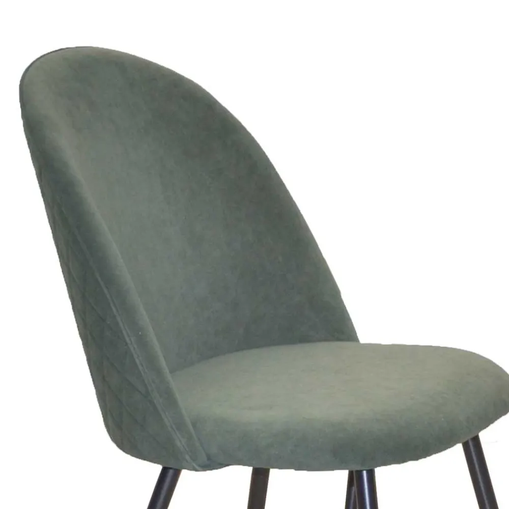 Wohnen Retro Möbel|Küchenstühle*Retro Polsterstühle in Oliv Grün - Perry (4er Set)