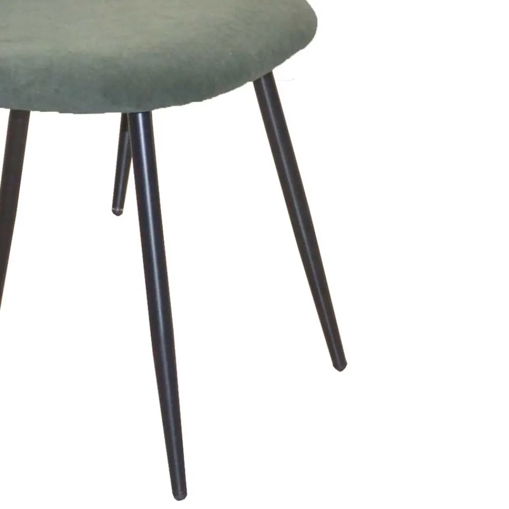 Wohnen Retro Möbel|Küchenstühle*Retro Polsterstühle in Oliv Grün - Perry (4er Set)